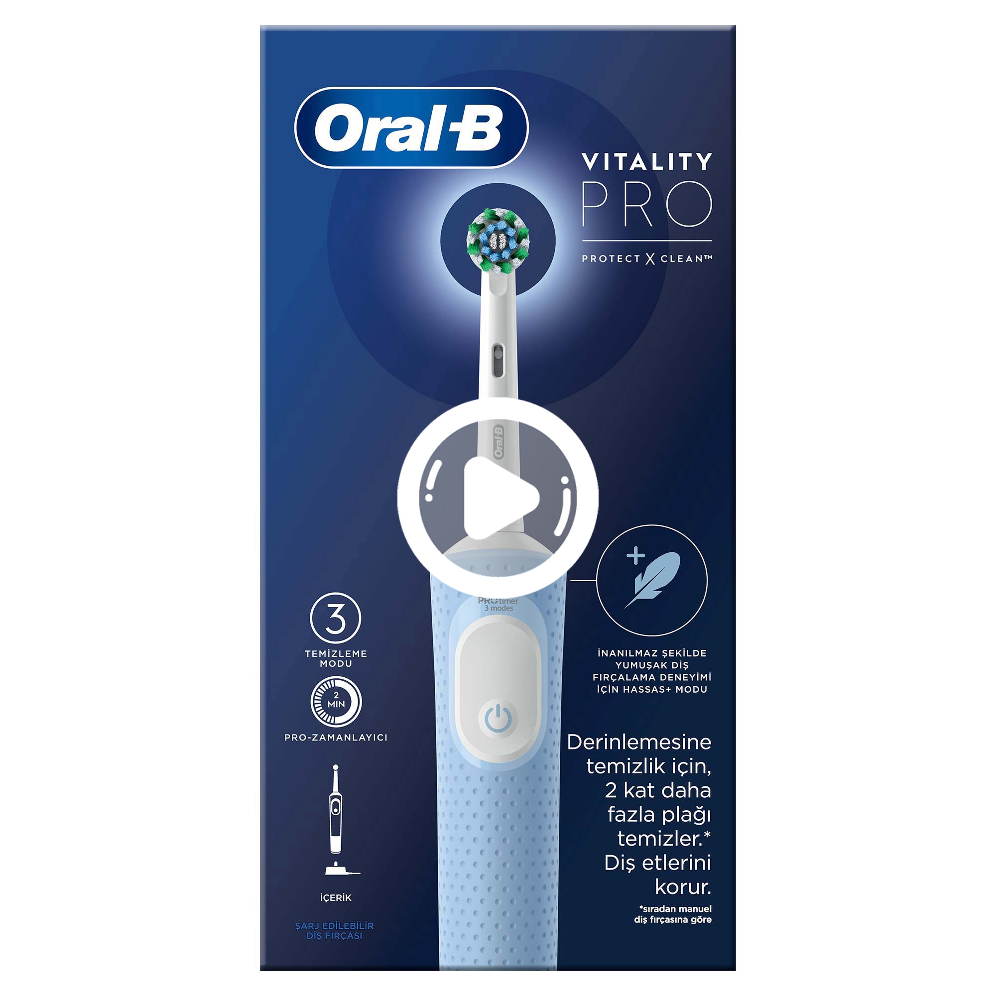 Oral-B Vitality Pro Protect Şarjlı Diş Fırçası Mavi 1379343 | Watsons